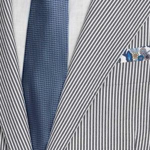 Mens Haspel Blue Seersucker Suit 42Reg